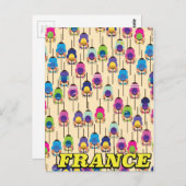 フランスサイクリング旅行ポスター ポストカード (正面/裏面)
