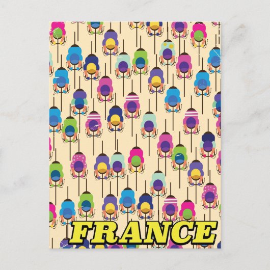 フランスサイクリング旅行ポスター ポストカード (正面)