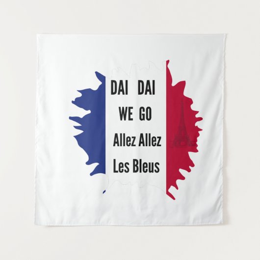 フランスサッカーの誇り Allez Les Bleus ウォールタペストリー (正面)