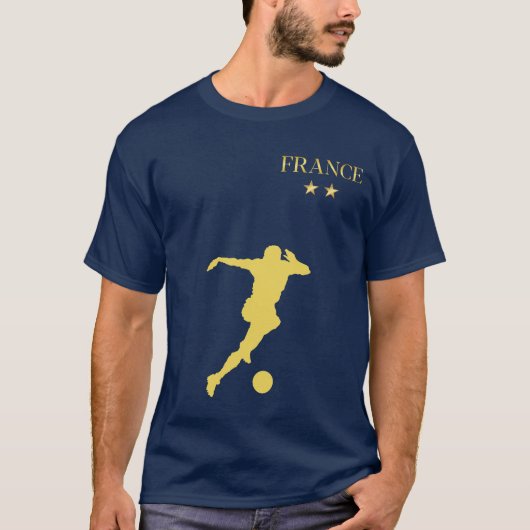 フランスサッカーサッカー – 名前をカスタムすると数字 Tシャツ (正面)