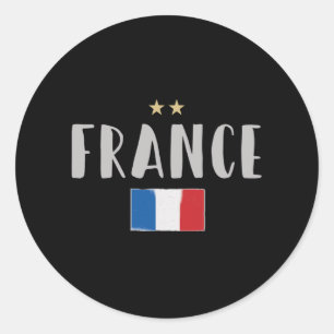 フランスサッカーファンのシャツフランスの国旗 ラウンドシール