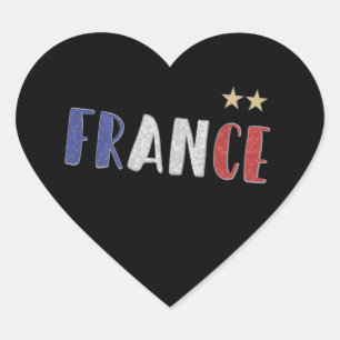 フランスサッカーファンのシャフランスのツ旗 ハートシール
