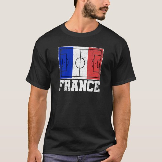 フランスサッカー野戦国旗のフランスのプライド Tシャツ (正面)