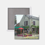 フランスシティスケープ通りレストランカフェビュー マグネット (正面/裏面)