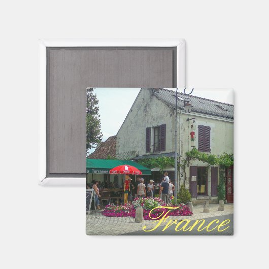 フランスシティスケープ通りレストランカフェビュー マグネット (正面/裏面)