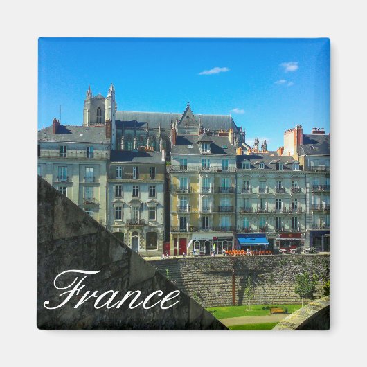 フランスシティスケープ通り建物ビュー マグネット (正面)