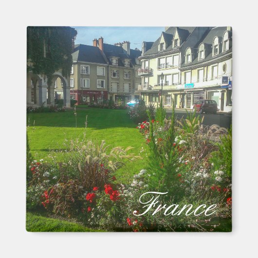 フランスシティスケープ通り建物自然 マグネット (正面)