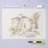 フランスシャトードラムタワーズヴィンテージデコページ 薄葉紙 (クラフト)