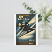 フランススキーヴィンテージ旅行はがき ポストカード (スタンド正面)