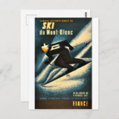 フランススキーヴィンテージ旅行はがき ポストカード (正面/裏面)