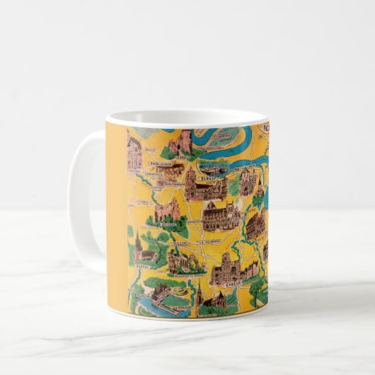 フランスセーヌ渓谷の地図マグカップ コーヒーマグカップ (正面左)