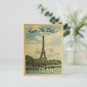 フランスセーブ・ザ・デイトヴィンテージエッフェルタワーパリ 案内ポストカード (スタンド正面)