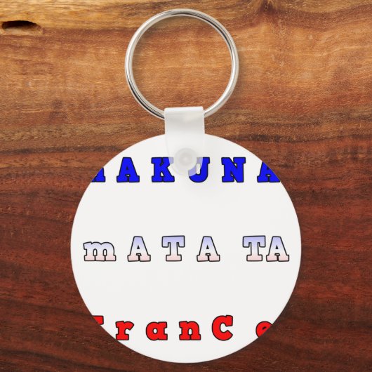 フランスハクナマタタブルーホワイトレッドユニティカラーT キーホルダー (正面)