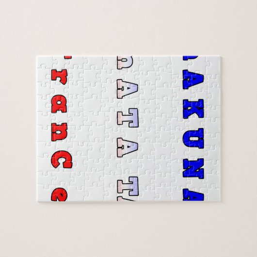 フランスハクナマタタブルーホワイトレッドユニティカラーT ジグソーパズル (横)