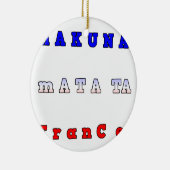 フランスハクナマタタブルーホワイトレッドユニティカラーT セラミックオーナメント (右)