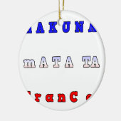 フランスハクナマタタブルーホワイトレッドユニティカラーT セラミックオーナメント (左)