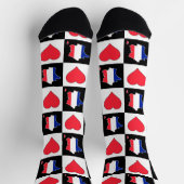 フランスハートフランスの型国旗の地図 ソックス (上部)