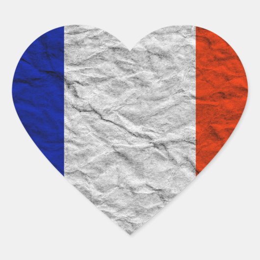 フランスハート国旗 ハートシール (正面)