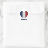 フランスハート国旗 ラウンドシール (バッグ)