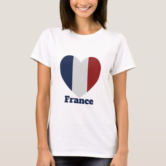 フランスハート国旗 Tシャツ (正面)