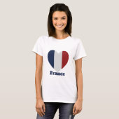 フランスハート国旗 Tシャツ (正面フル)
