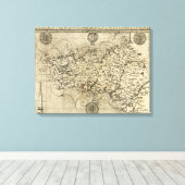 フランスパノラママップフランス キャンバスプリント (インサイチュ (ウッドフロア))