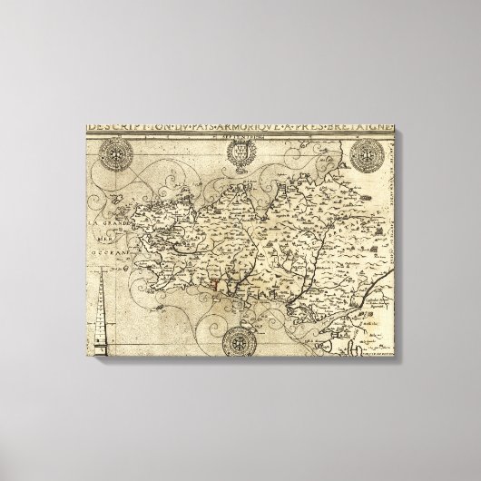 フランスパノラママップフランス キャンバスプリント (正面)