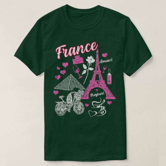 フランスパリエッフェルタワー Tシャツ (デザイン正面)