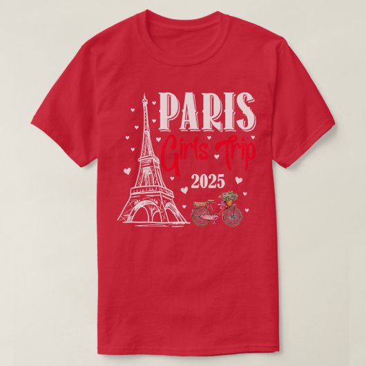 フランスパリガールズトリップ2025サマーバケーションラディ Tシャツ (デザイン正面)