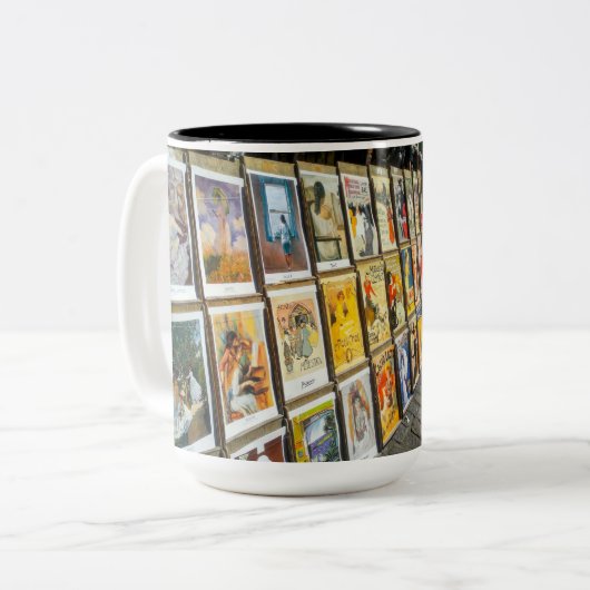 フランスパリシティスケープMonmartreエリアアートセール ツートーンマグカップ (正面左)