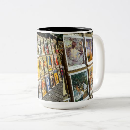 フランスパリシティスケープMonmartreエリアアートセール ツートーンマグカップ (正面右)