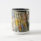 フランスパリシティスケープMonmartreエリアアートセール ツートーンマグカップ (中央)