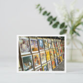 フランスパリシティスケープMontmartreエリアアート ポストカード (スタンド正面)