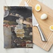 フランスビクトリアンのFolies Bergereでバーメイドガール キッチンタオル (四つ折り)