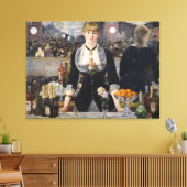 フランスビクトリアンのFolies Bergereでバーメイドガール キャンバスプリント (インサイチュ (リビング))