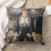 フランスビクトリアンのFolies Bergereでバーメイドガール クッション (ブランケット)