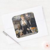 フランスビクトリアンのFolies Bergereでバーメイドガール スクエアシール (封筒)