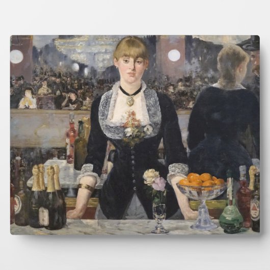 フランスビクトリアンのFolies Bergereでバーメイドガール フォトプラーク (正面)