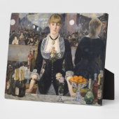 フランスビクトリアンのFolies Bergereでバーメイドガール フォトプラーク (側面)