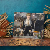 フランスビクトリアンのFolies Bergereでバーメイドガール フォトプラーク (側面)