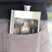 フランスビクトリアンのFolies Bergereでバーメイドガール フラスク (インサイチュ)