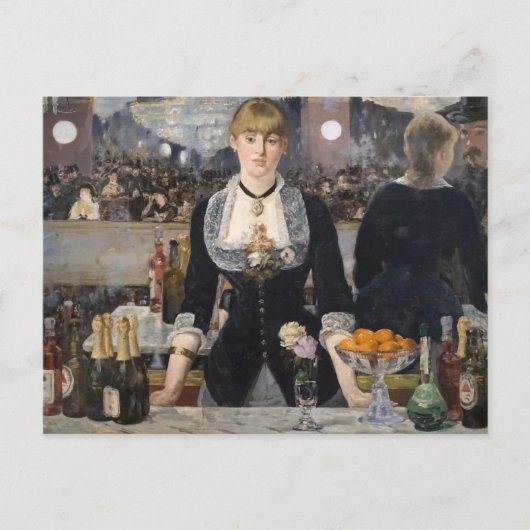 フランスビクトリアンのFolies Bergereでバーメイドガール ポストカード (正面)