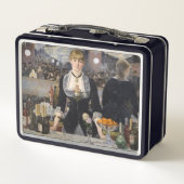 フランスビクトリアンのFolies Bergereでバーメイドガール メタルランチボックス (裏面)