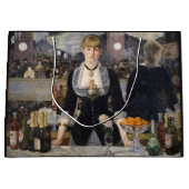 フランスビクトリアンのFolies Bergereでバーメイドガール ラージペーパーバッグ (正面)