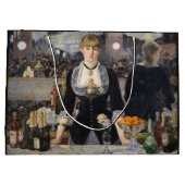 フランスビクトリアンのFolies Bergereでバーメイドガール ラージペーパーバッグ (裏面)