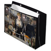 フランスビクトリアンのFolies Bergereでバーメイドガール ラージペーパーバッグ (正面アングル)