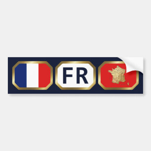 フランスフラグマップコードバンパーシール バンパーステッカー