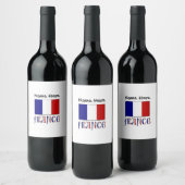 フランスフランスのと国旗の名前 ワインラベル (ボトル)