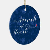 フランスフランスののクリスマスツリーオーナメントハートで セラミックオーナメント (右)