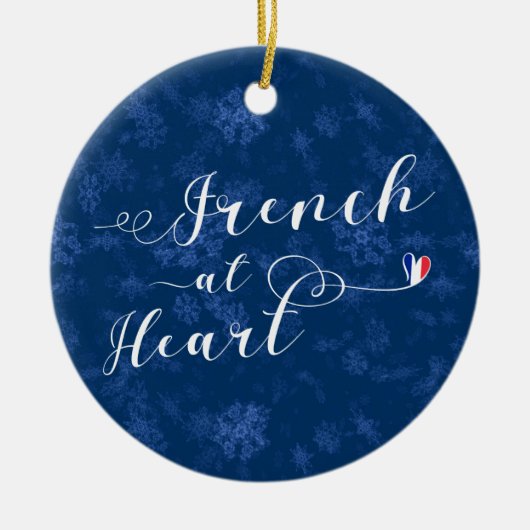 フランスフランスののクリスマスツリーオーナメントハートで セラミックオーナメント (正面)